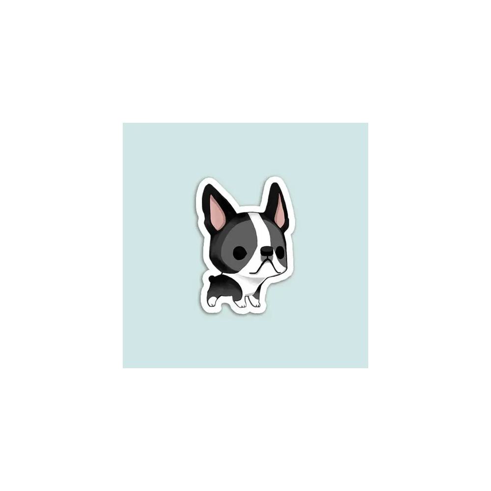 Black, Stickers, Art & School, Thousand Skies, Vinyl, Transparent, Boston Terrier, Black & White, 760453